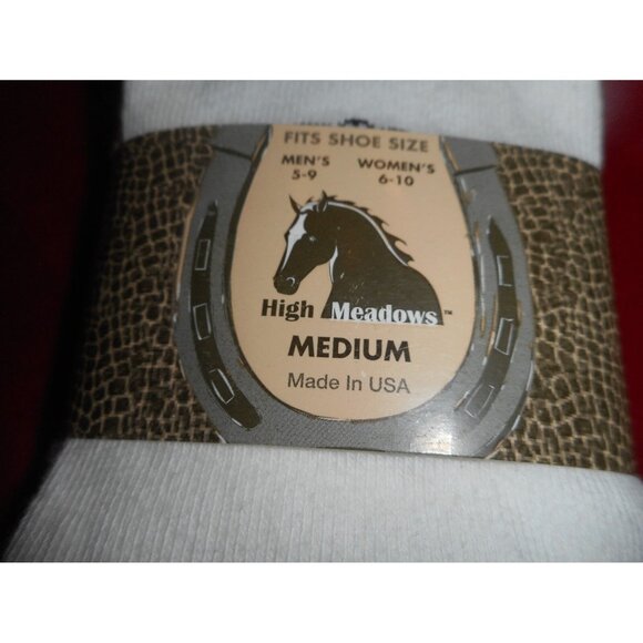 1 Pair High Meadows Cats 80 % Cotton Cushion Boot Crew Socks White Fits 9 to 11 - Picture 3 of 4